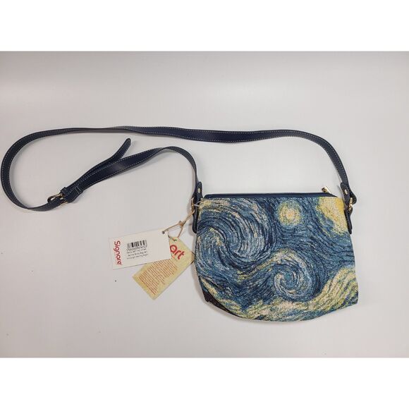 NWT Signare Van Gogh Starry Night Tapestry Crossbody Bag Art Purse Textured - Picture 1 of 6